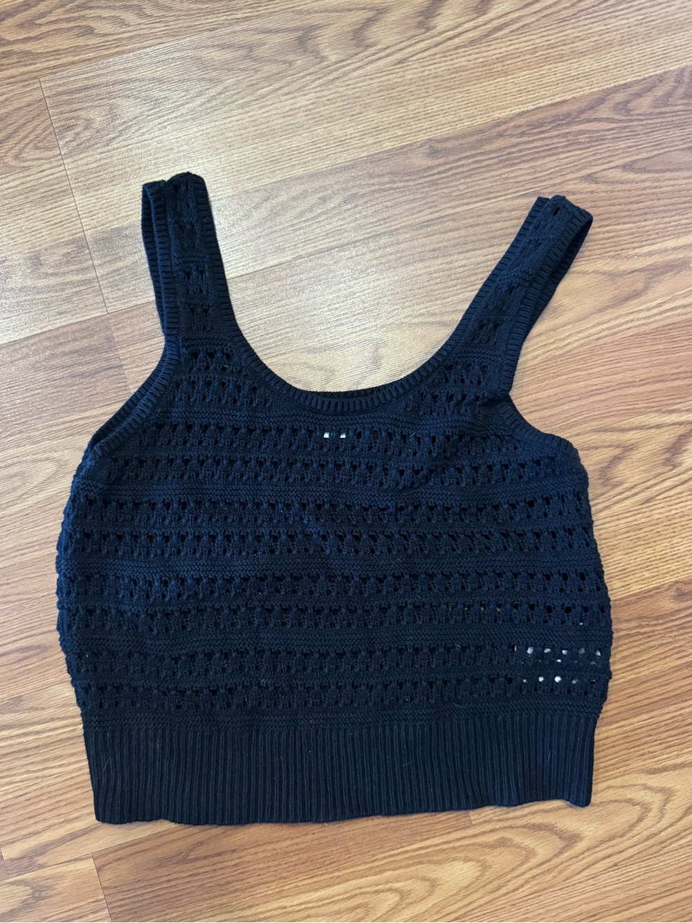 Old Navy Black 100% Cotton Knit Sweater Tank | Size Large